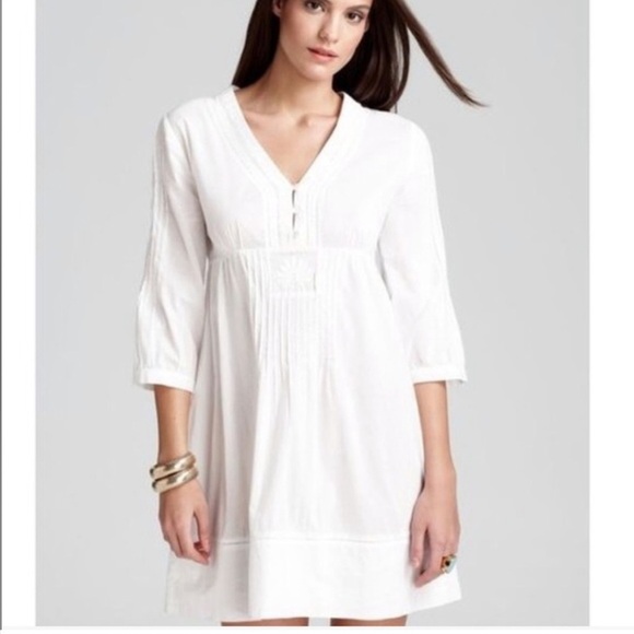 Lilly Pulitzer White Embroidered Cotton Alfa Tunic Top Swim Cover Up Sz M - Picture 3 of 11